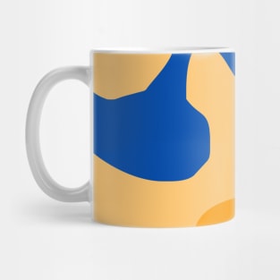 Abstract swirl gold and blue pattern Mug